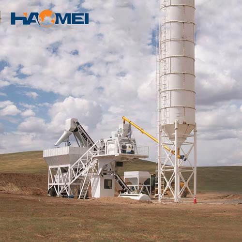 china hzs50 stationary concrete batching plant