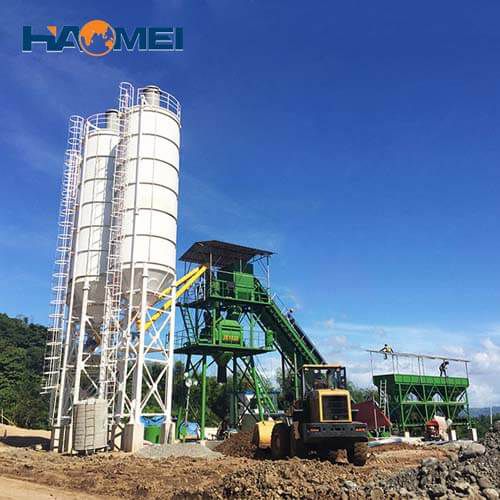 high quality hzs120 stationary concrete batching plant