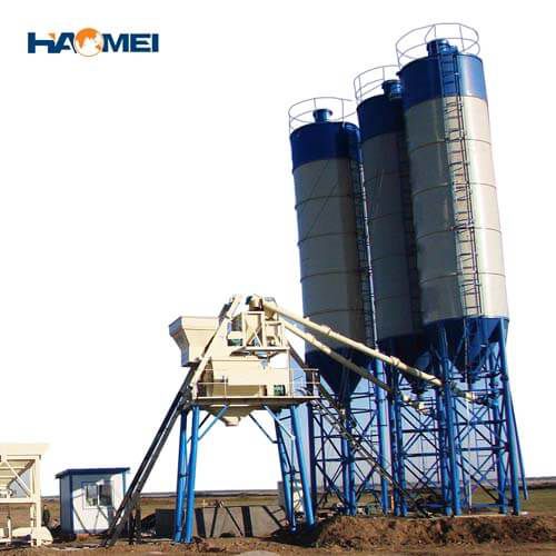hzs75 stationary concrete batching plant factory