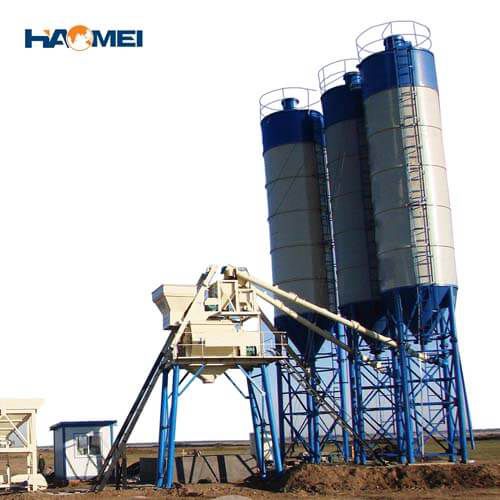 hzs75 stationary concrete batching plant factory