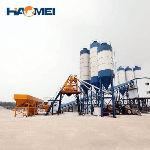 hzs90 stationary concrete batching plant price