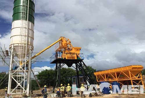 hzs120 stationary concrete batching plant