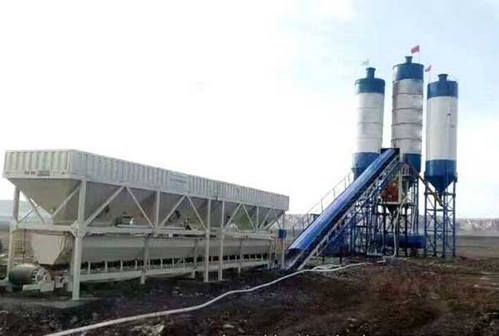 high quality hzs120 stationary concrete batching plant