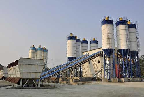 hzs120 stationary concrete batching plant