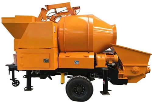 mobile concrete mixer with pump