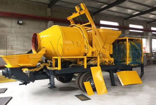 mobile concrete mixer with pump