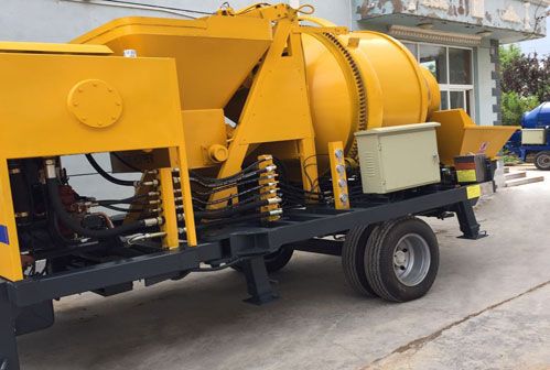 mobile concrete mixer with pump