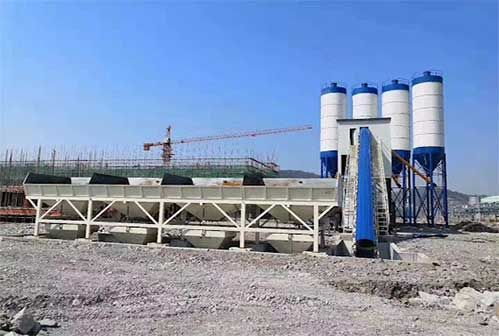 hzs75 stationary concrete batching plant