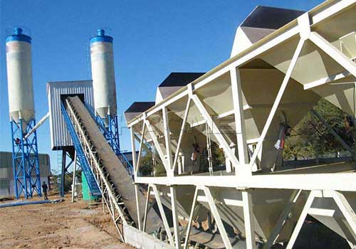 Mixer loading concrete mix delivery